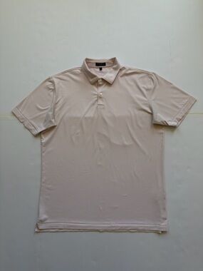 Peter Millar Men's Crown Crafted Polo Shirt Striped Pink White Large